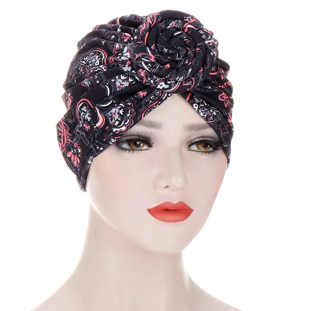 Gorros con estampado africano para mujer, gorro para quimioterapia, turbante con nudo, hiyab musulmán, sombrero estampado, gorro para el cáncer, gorro para la cabeza de las mujeres, para la pérdida de cabello