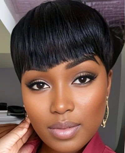 Perruque pixie lisse