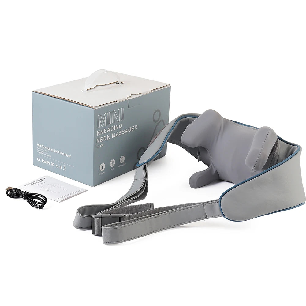 Wireless Neck And Back Massager Neck And Shoulder Kneading Massage Shawl Neck Cervical Relaxing Trapezius Massager