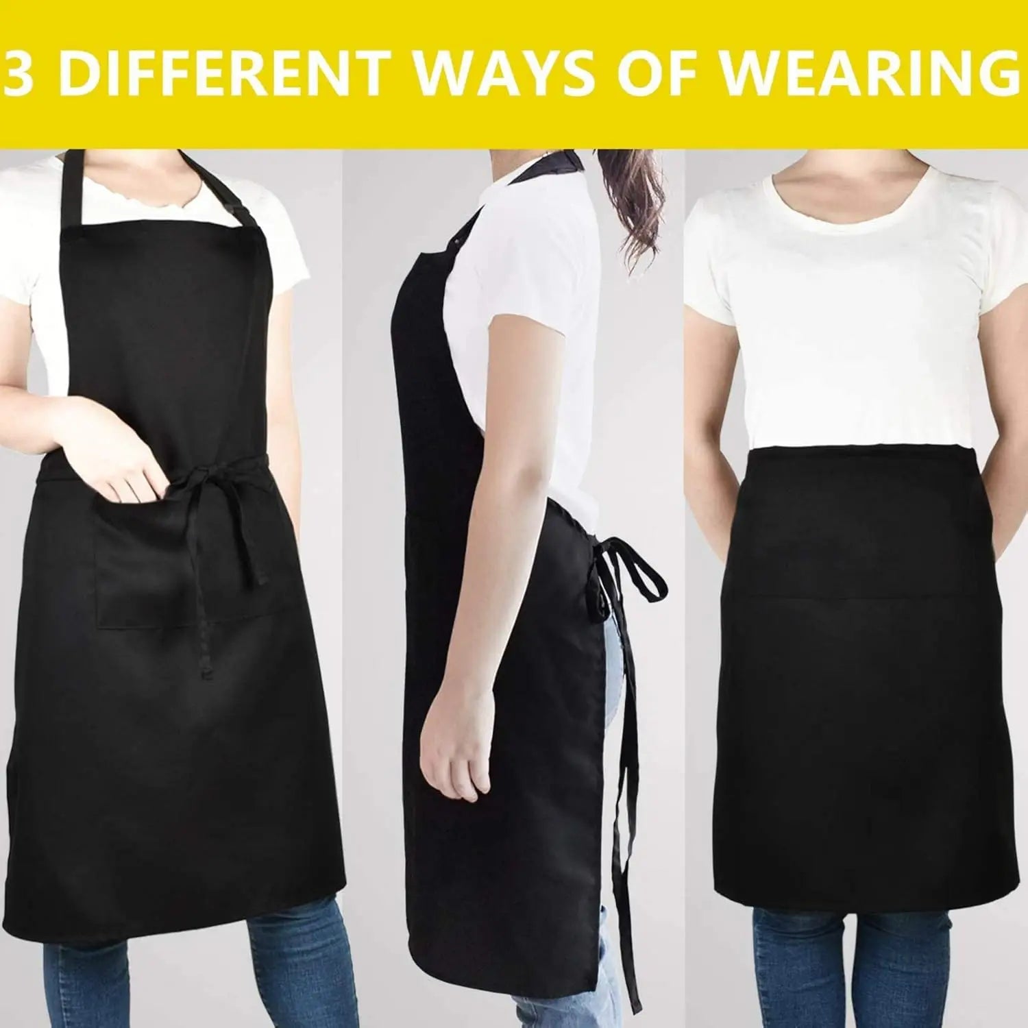 Tabliers de cuisine pour femmes et hommes, tabliers de travail pour grillades, restaurants, bars, boutiques, cafés, salons de beauté, studios de manucure, uniformes, livraison directe