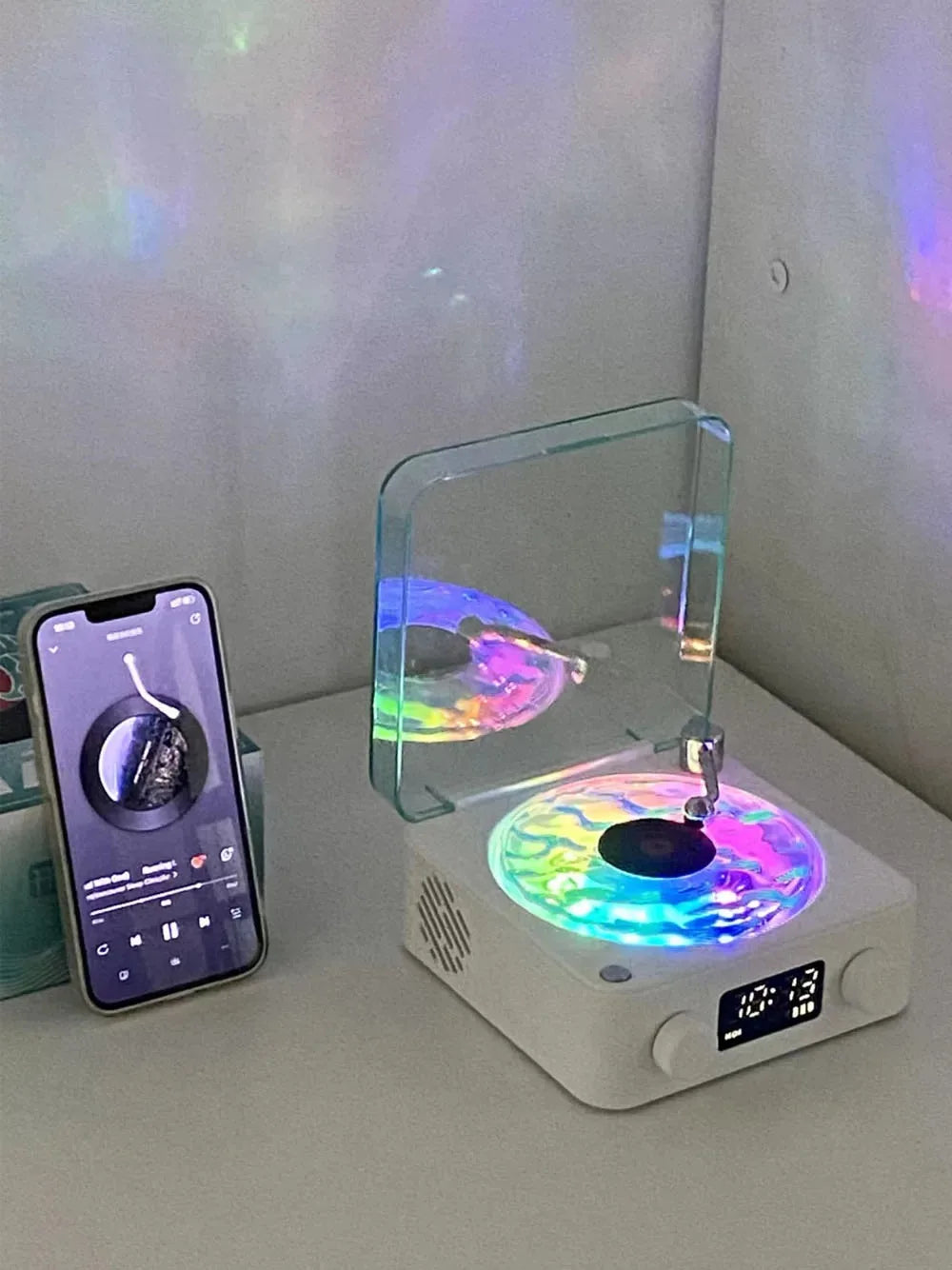 New mini retro Bluetooth speaker portable sleep aid Bluetooth speaker with RGB lights supporting TF card subwoofer，gift
