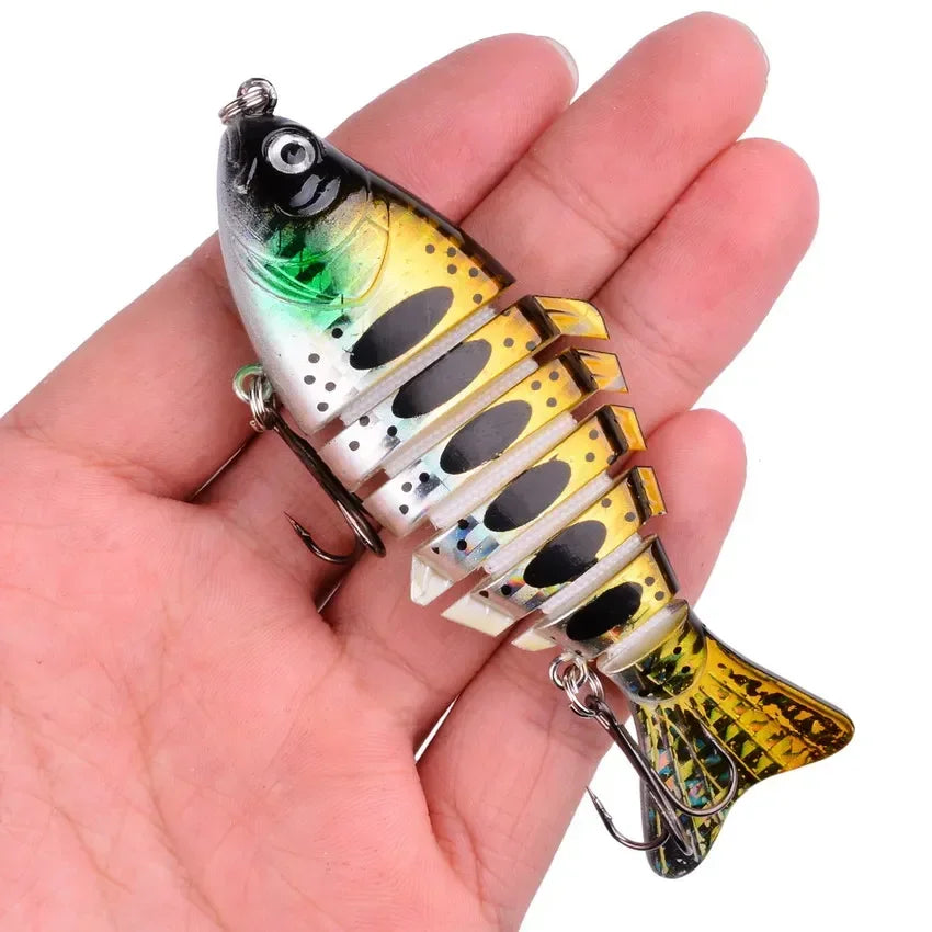 1pcs/Winter fishing gear Bionic Multi-section Swim hard bait  Artificial Wobbler Trolling pike carp crank lure