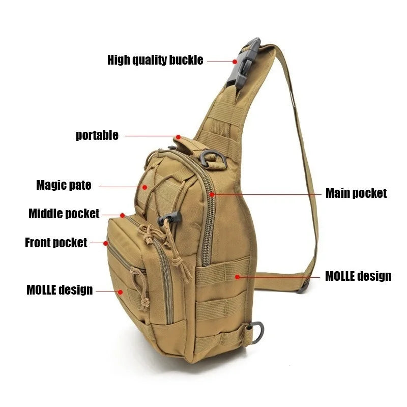 Mochila táctica de hombro Rover EDC para exteriores CCW, bandolera impermeable para senderismo, camping, bolsa de tiro oculta, mochila de caza