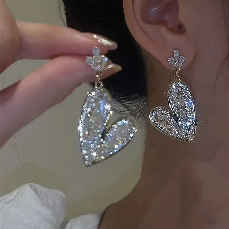 Pendientes de tuerca cuadrados de circonita azul de color plateado con borla larga para mujer, elegantes, delicados y encantadores, regalo premium para boda