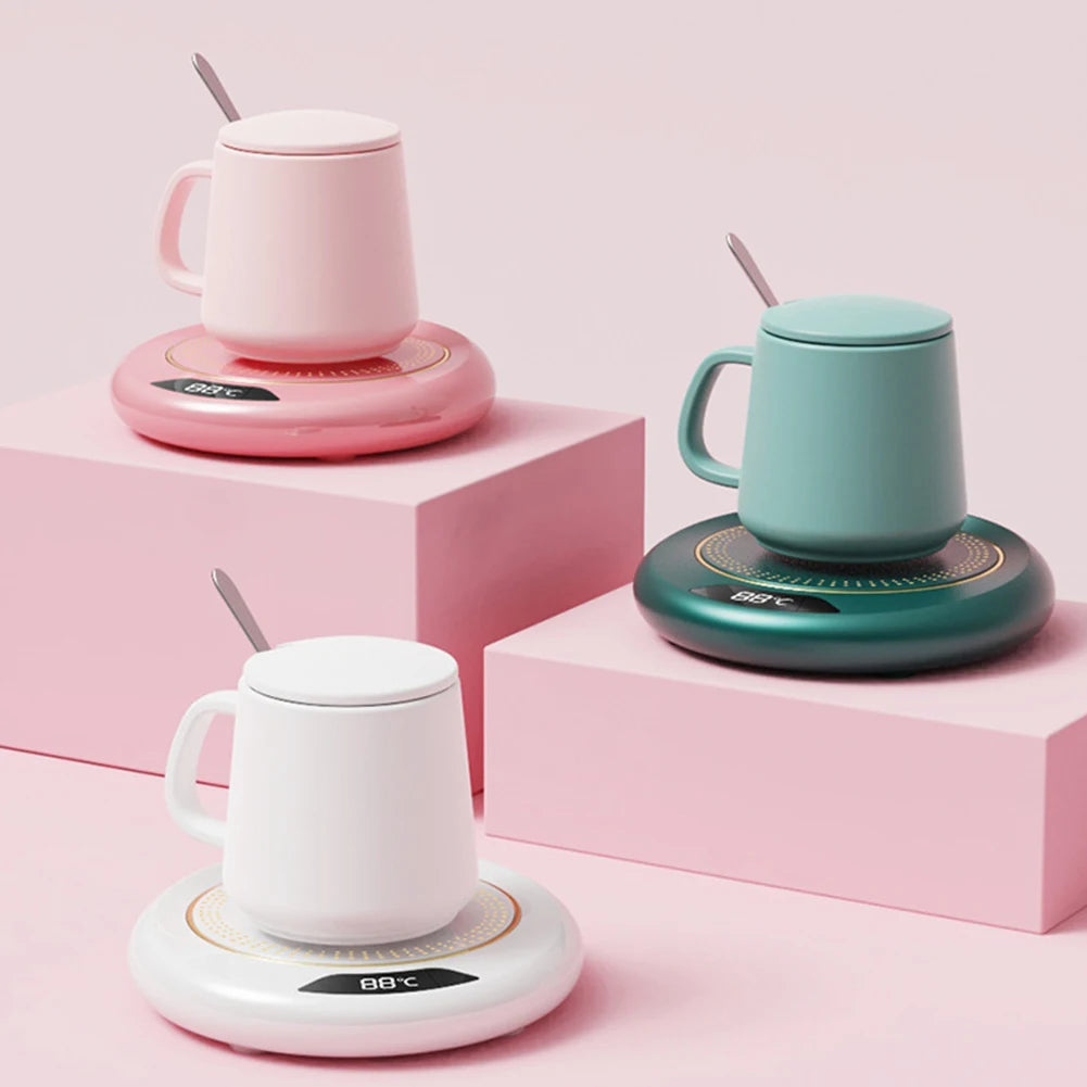 Calentador de tazas USB, posavasos calefactor para tazas de café, 3 ajustes de temperatura, placa térmica termostática, almohadilla térmica para leche, té, agua, calentador de tazas