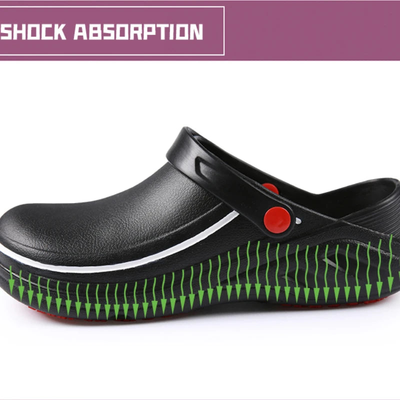Unisex Work Chef Shoes Kitchen Waterproof Oil-proof Slippers Hotel Restaurant Non-slip Sandals Men Women Cook Safety Footwear