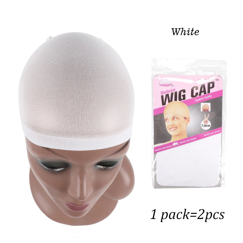 Top Stocking Wig Cap Hair Net For Weave 2pcs Hair Wig Nets Black Brown Stretch Mesh Wig Cap For Making Wigs Free Size