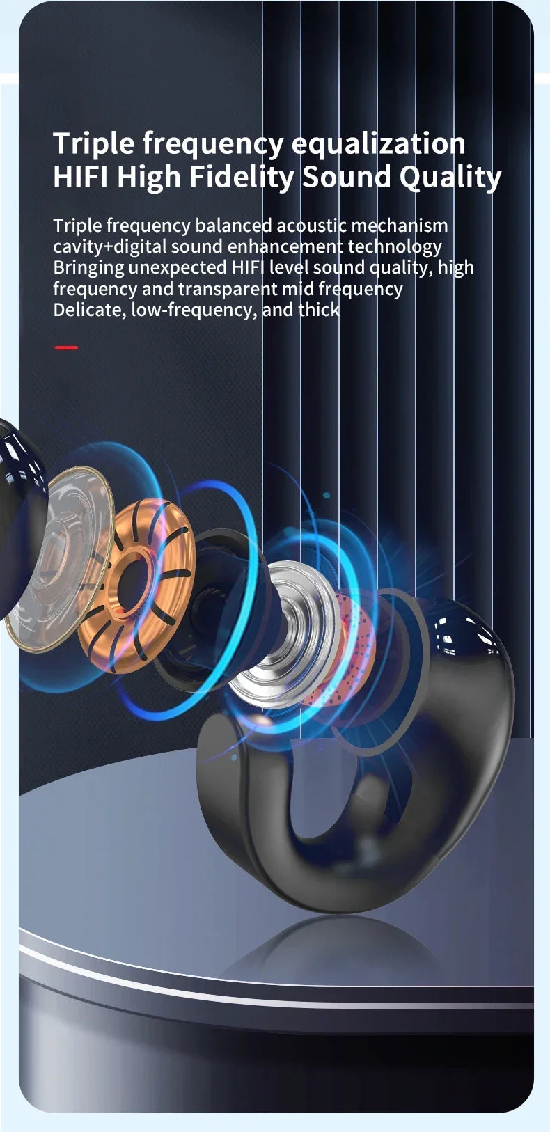 Bluetooth 5.3 Earphones With Mic Wireless Headphones Single in-Ear Sports Waterproof TWS Earbuds Handsfree Headset