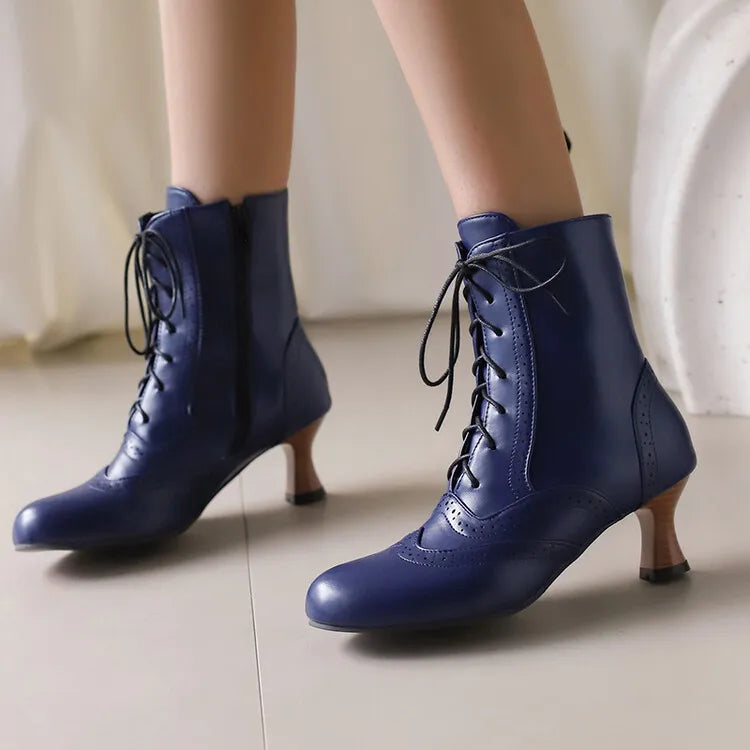 New Fashion Boots for Women High Quality Leather Women's Short Boots Daily Women High Heels Lightweight Womens Shoes Botas Mujer