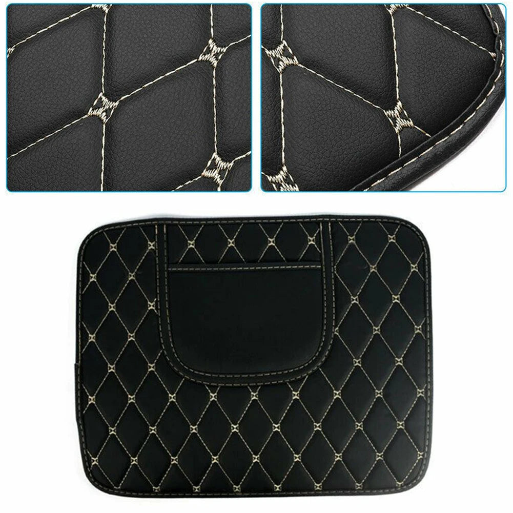 1 alfombrilla protectora para el asiento trasero del coche, alfombrilla antisuciedad, cuero de PU negro, impermeable, resistente a los arañazos, almacenamiento, accesorios para el interior del coche