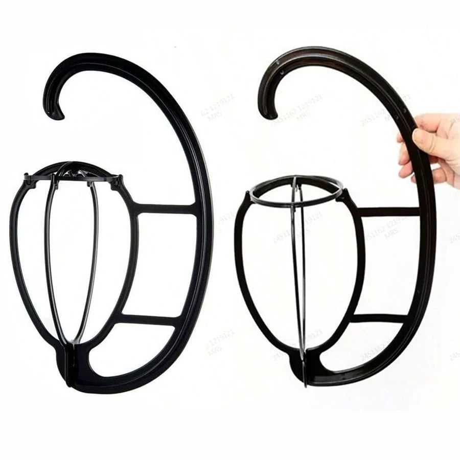 15 Inch Wig Hanger, Portable Hanging Wig Holder Stand, Collapsible Wig Display Hanger, Wig Rack for Multiple Wigs and Hats