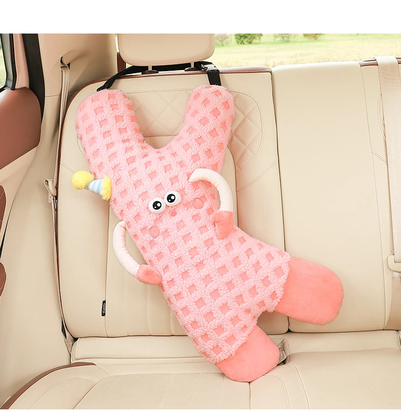 CuteY Shape Kids Travel Safety Pillow Car Seat Neck Pillow Car Sleep Long Distance Travel Pillow Head Pillow Support Kids Adults