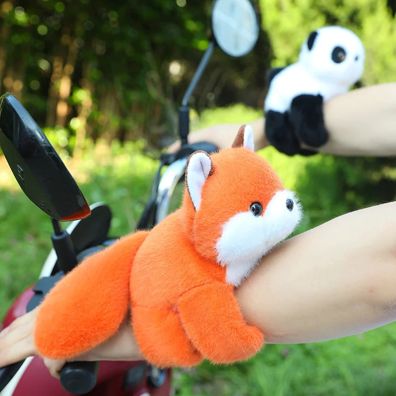 Creative Stuffed Animals Raccoon Fox Husky Cat Monkey Papa Circle Toy Wrapped Around Arm Doll Toys For Kids Birthday Gift