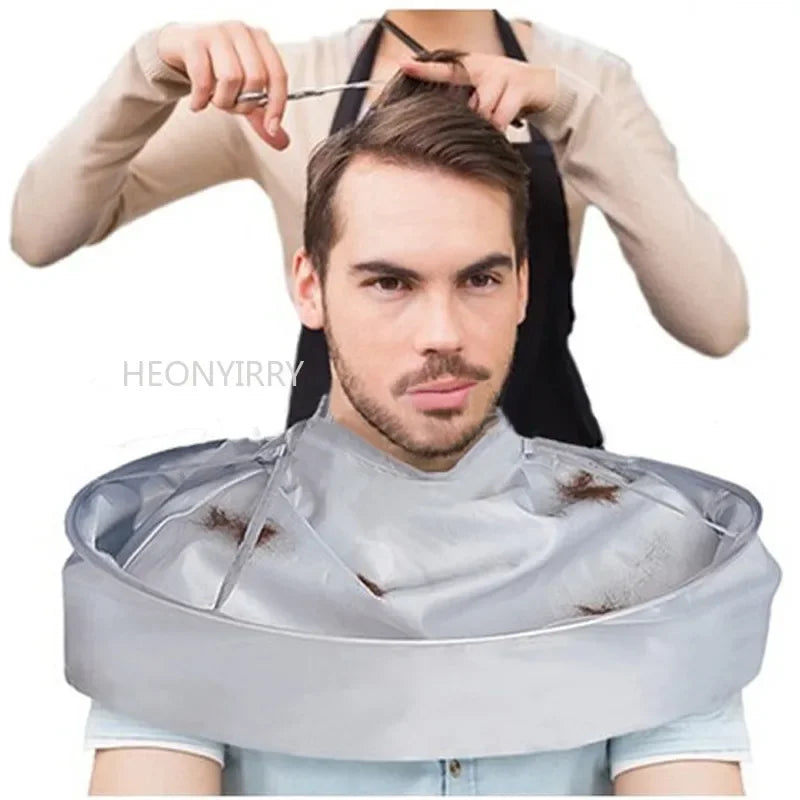 1 Capa de corte de pelo impermeable para adultos, capa de paraguas plegable, capa de peluquería para salón de peluquería en casa, cubierta de tela