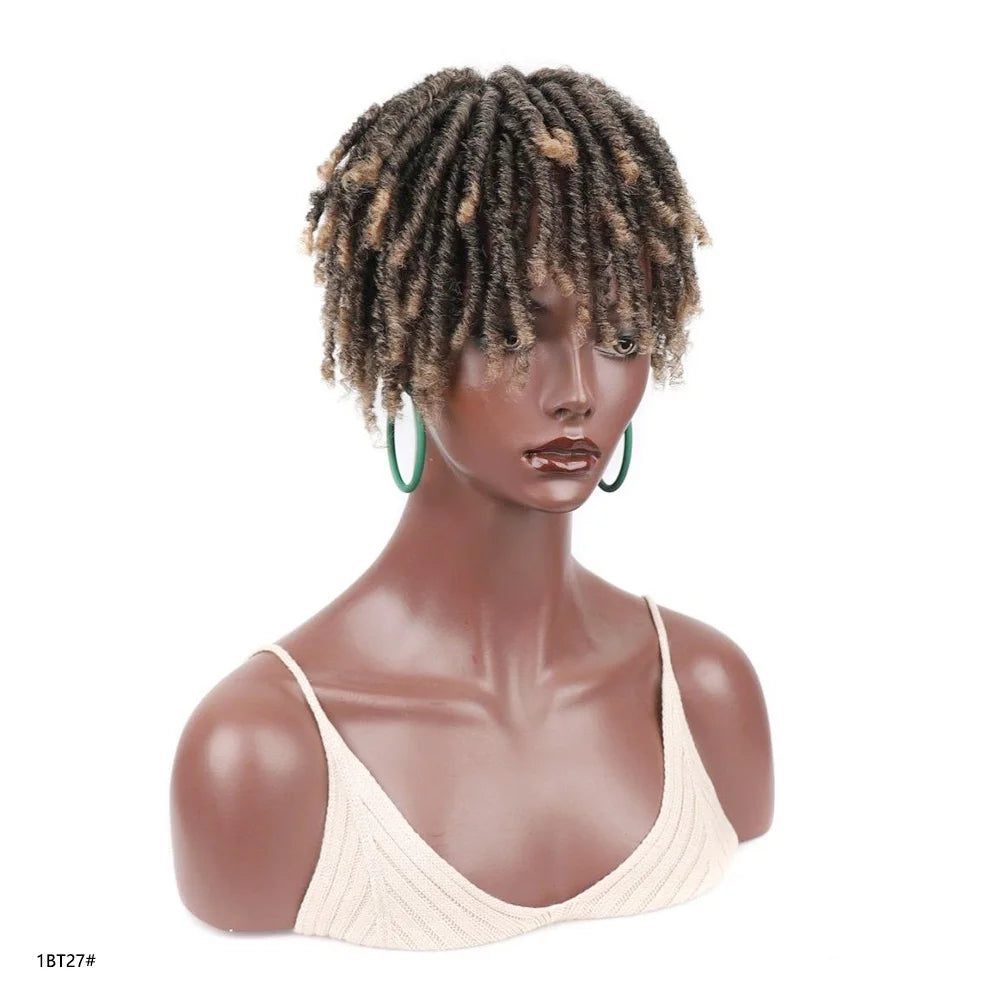 Jeedou Synthetic Toupee Hairpiece Wig Short Curly Hair Braided Hair Clip On Hair Afro Women Black Wig For Thinning Hair