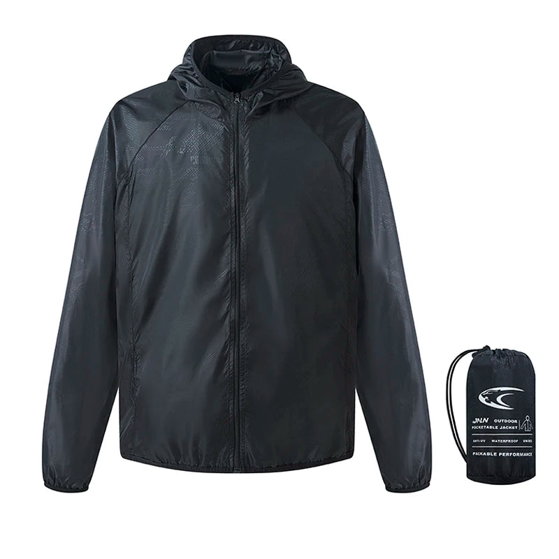 JNLN Men's Women's Waterproof Hiking Jacket Quick Dry Sun Protection Windbreaker Camping Hunting Climbing Outdoor Rain Coat