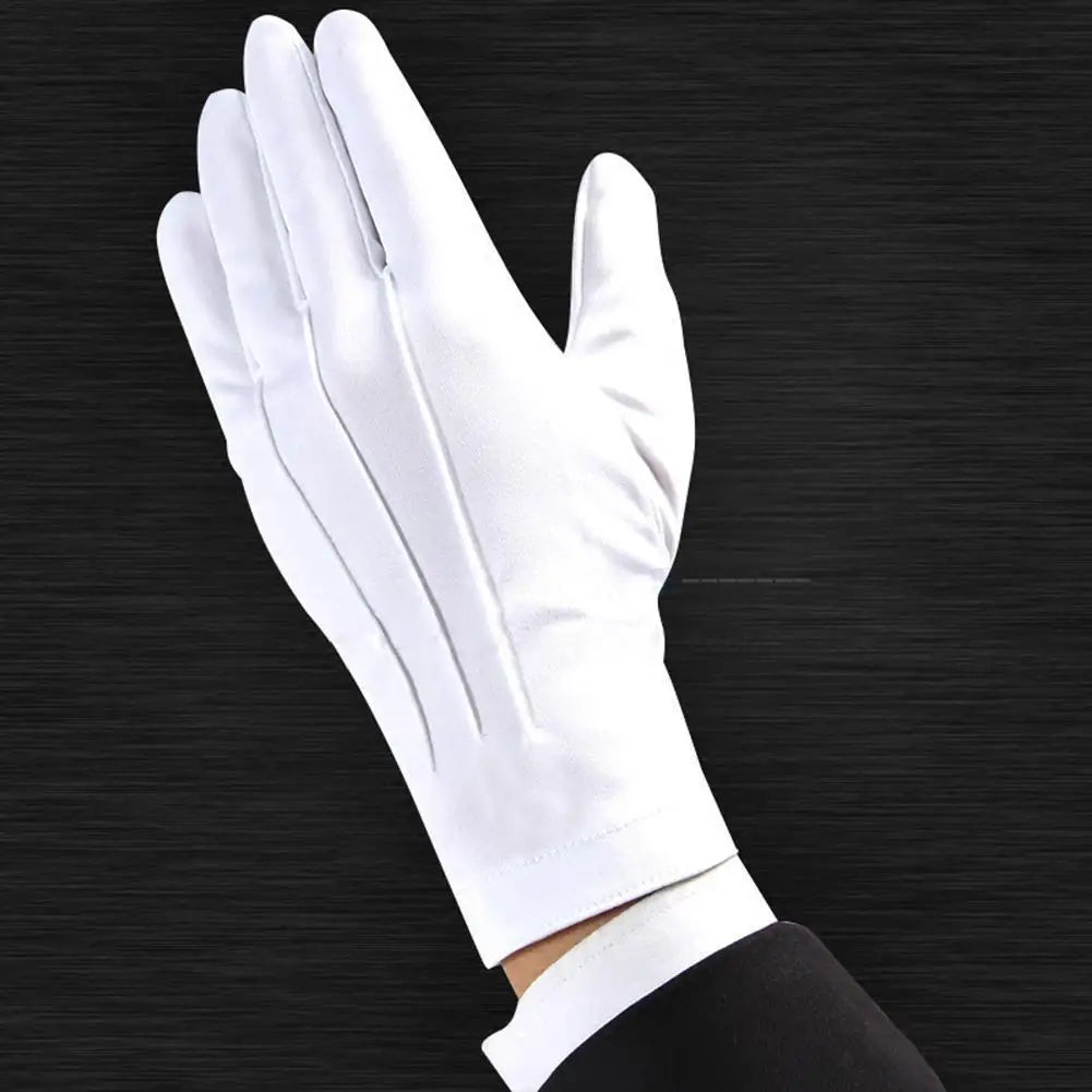 1 Pair Home Working Gloves Comfortable Garden Work Protective Gloves High Stretch Adult White Gloves White Cotton Gloves