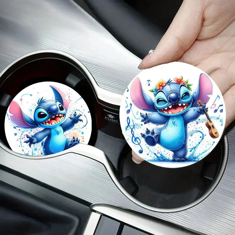 2Pcs Car Coaster Cartoon Non-Slip Coasters Acrylic Coasters Car Interior Accessories Kitchen & Household Products Birthday
