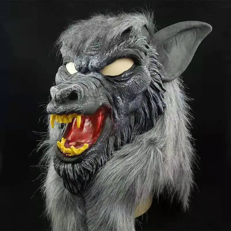 Halloween Wolf Head Mask Animal Gloves Cosplay Outfits Masquerade Funny  Headwear for Carnival Party Men Women