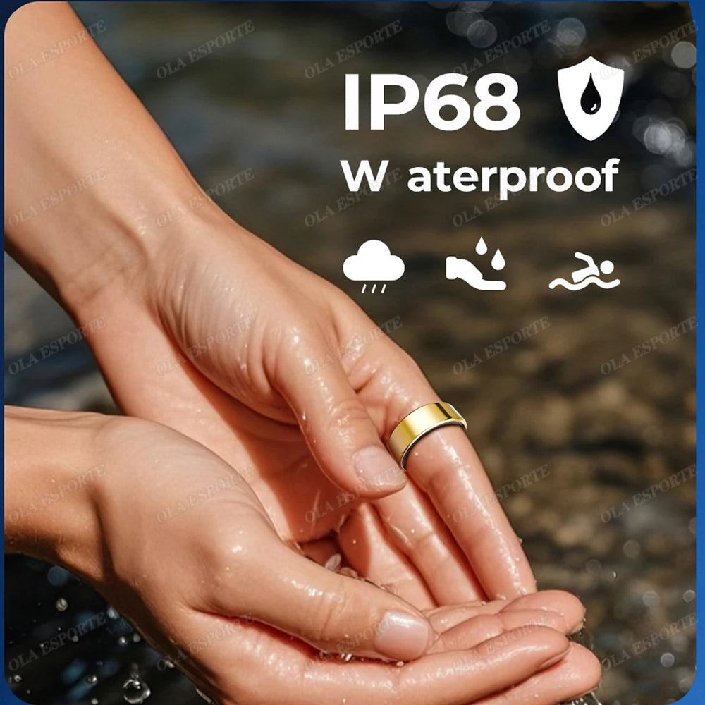 New Smart Ring Heart Rate/Health Sleep Monitor Multi Sport Modes IP68 & 10ATM Waterproof Use Time 3 Days Rings Gift For Man