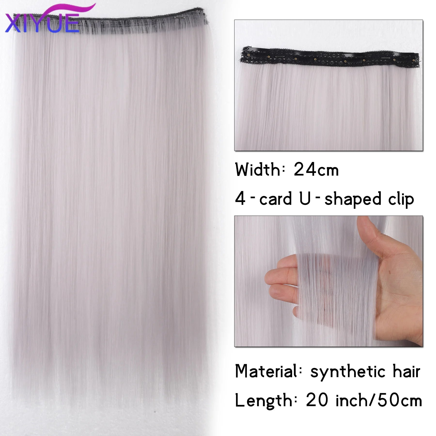 Extensiones de cabello liso con clip de 20 pulgadas – Vibrantes, fáciles y sin esfuerzo