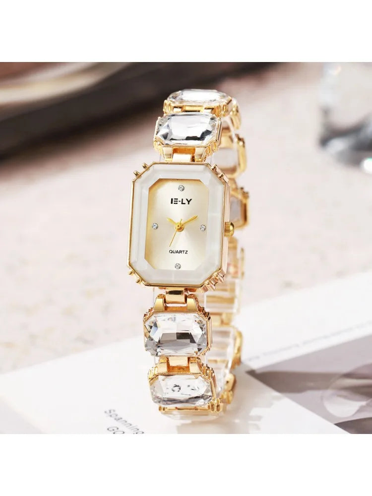 Reloj de mujer de marca, reloj de cuarzo de diamantes grandes, reloj de pulsera de lujo para mujer, reloj famoso, Dropshipping, Reloj Mujer