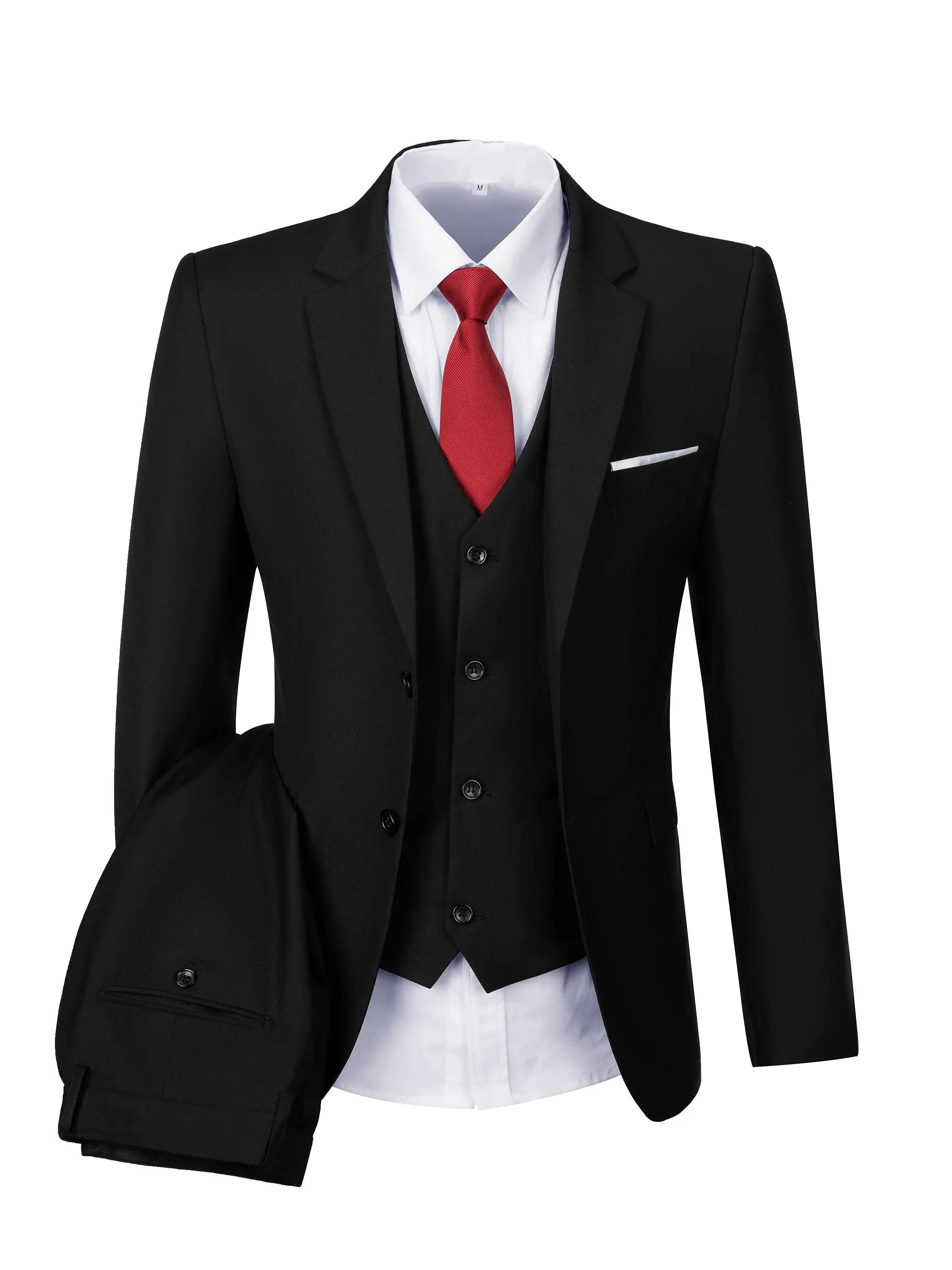 Men's 2-Piece Suits Classic Fit 2 Button Office Dress Suit Jacket Blazer and Pants