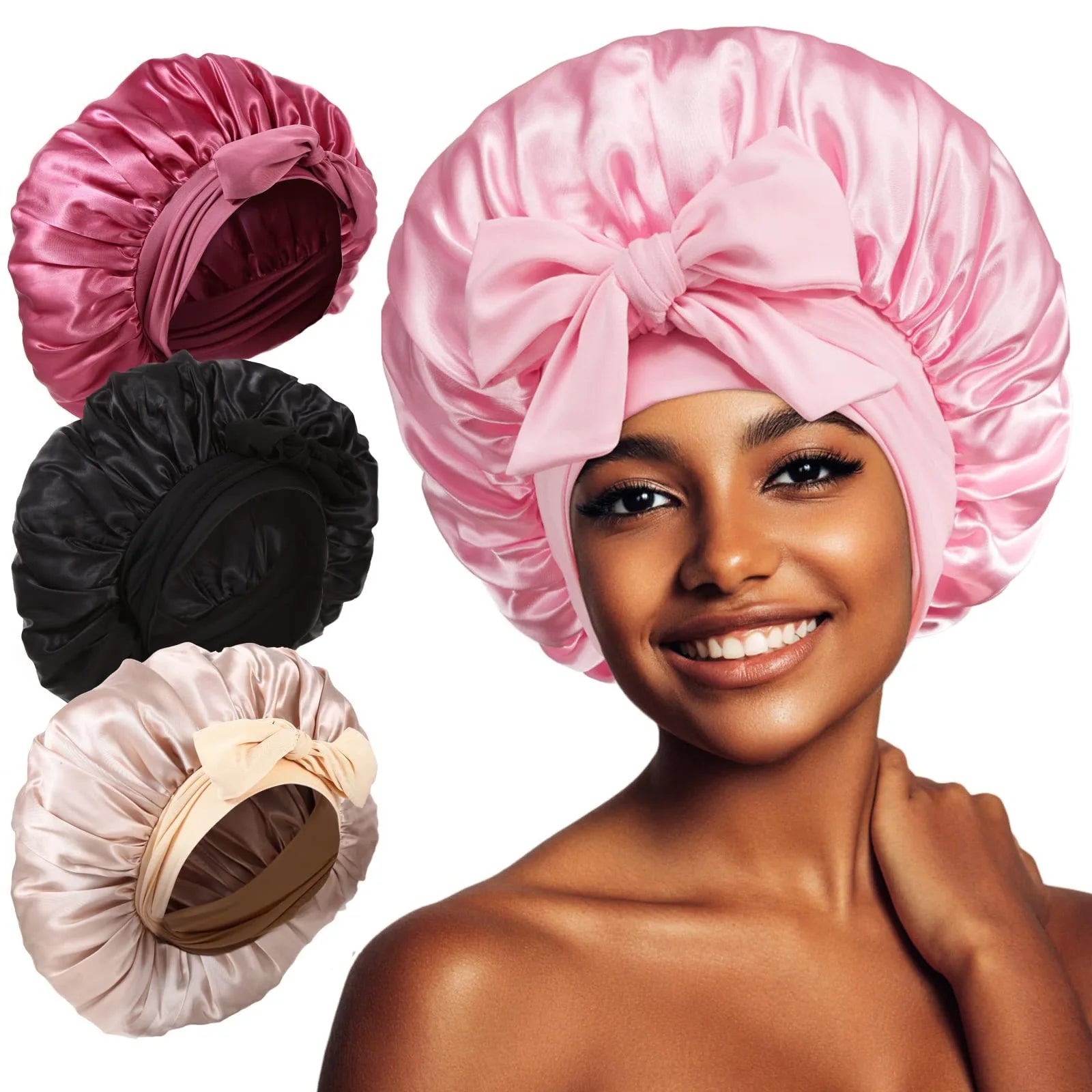 Satin Tie Sleep Bonnet