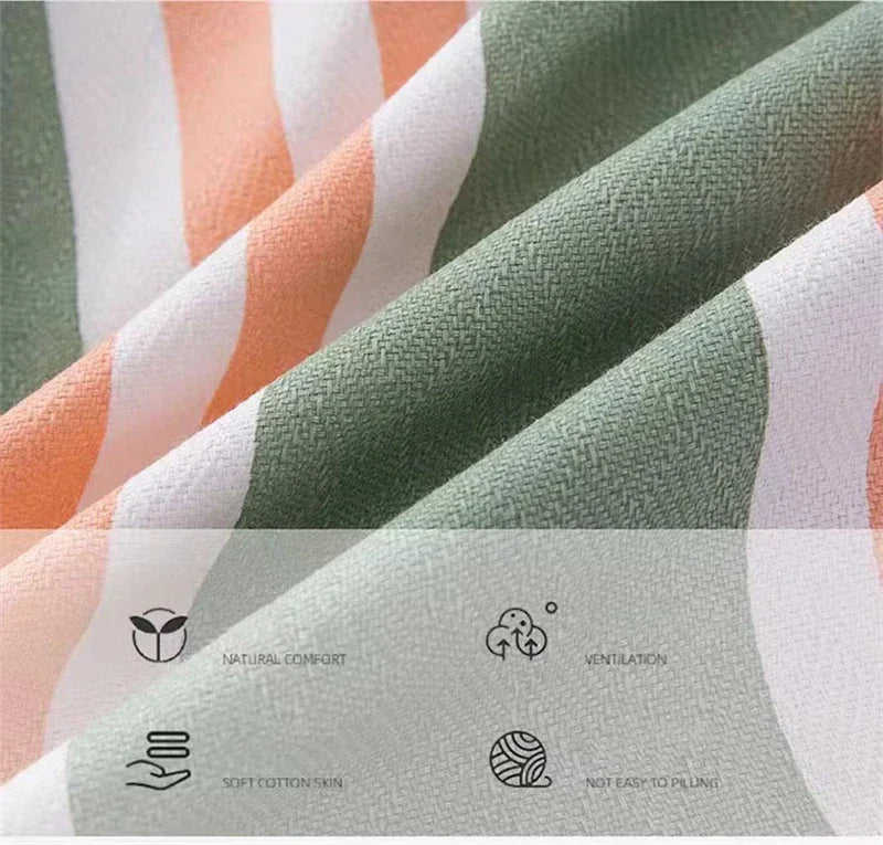 Soft 100% Cotton Coarse Cloth Bed Sheet Thick Sleep Naked Single Double Bedsheet Comfortable Durable Breathable Bed Sheets Queen