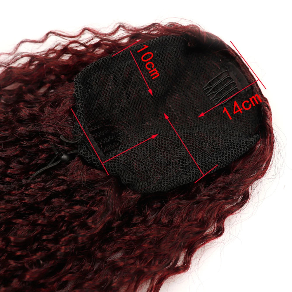 Long Curly Drawstring Ponytail for Women Synthetic Kinky Curly Ponytail Hair Extensions 32inch Afro Curly Hairpieces Fake Tail