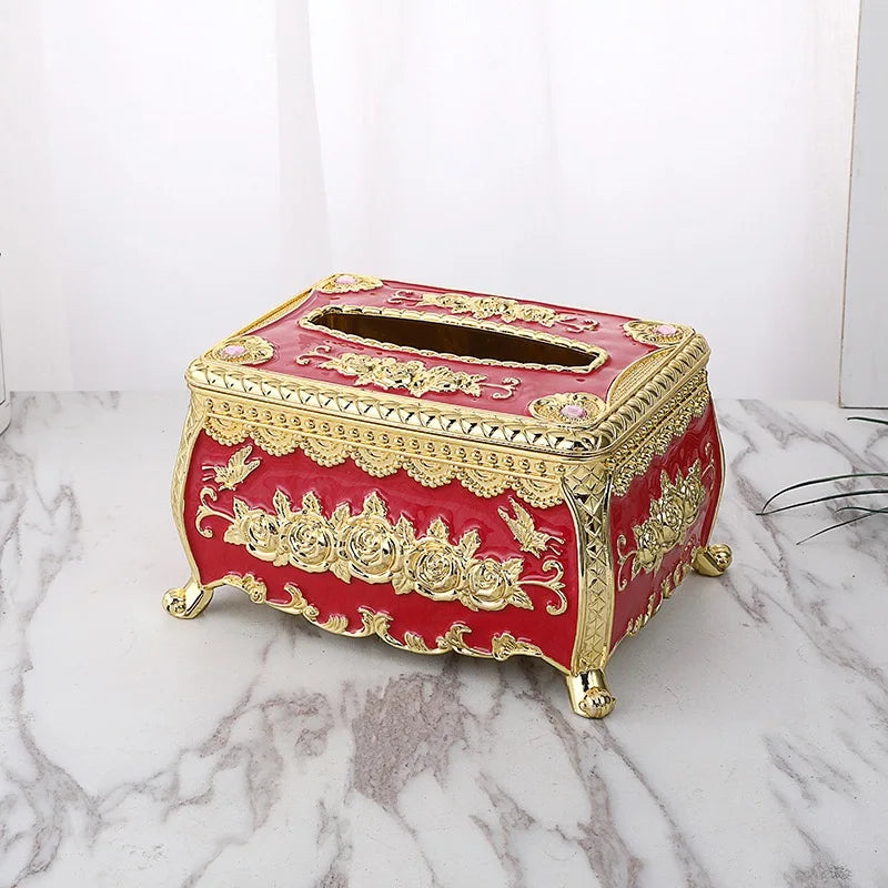 Servilletero de papel, estilo europeo, caja de plástico, dispensador de servilletas de cocina, organizador de almacenamiento de escritorio, decorativo para el hogar