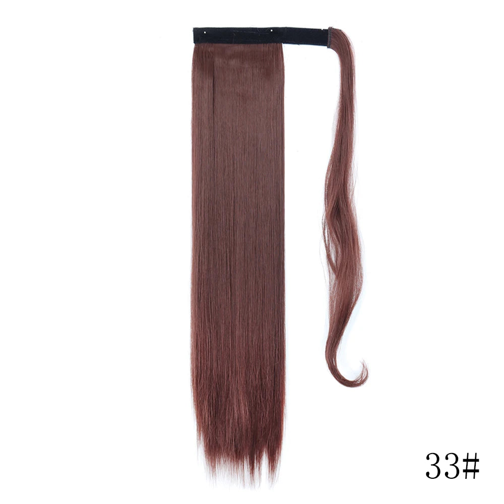 LISI GIRL Synthétique 22/34 Pouces Queue de Cheval enroulée Extensions de Cheveux Bouclés Afro Longs Postiches Queue de Cheval Faux Cheveux Résistant à la Chaleur