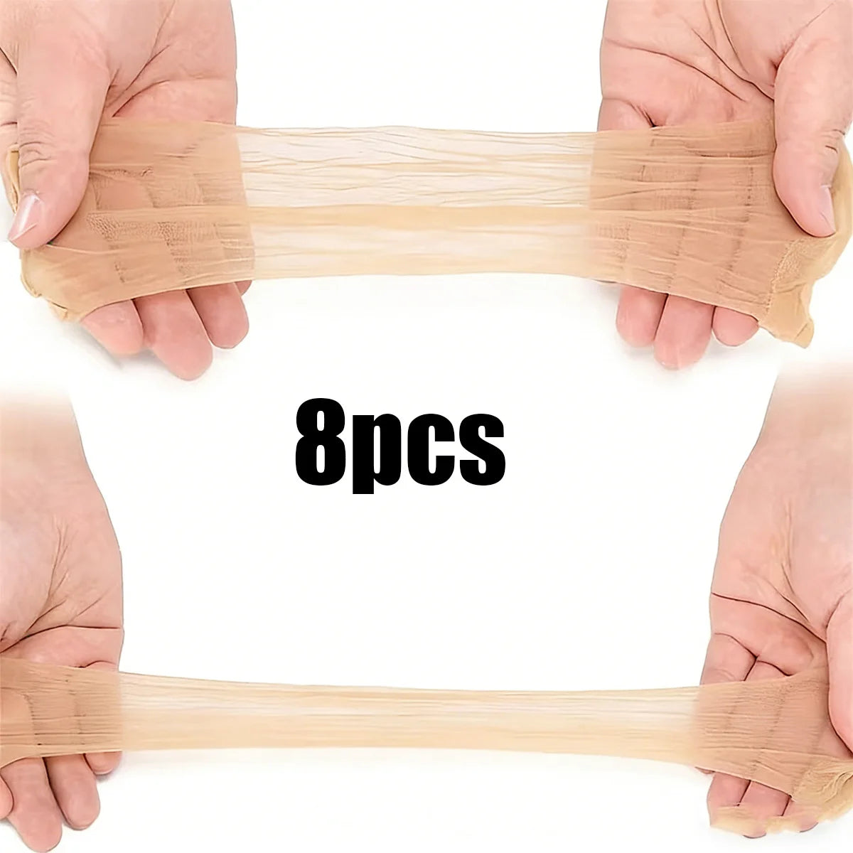 8-Pack Invisible Hair Nets, High-Elasticity Nylon Breathable Nude Hair Caps, Ultra-Thin Transparent Lace for Wigs and Hair Extensions, Essential Tool for Daily Styling and Holiday Updos, Comfortable for All Seasons and Ideal