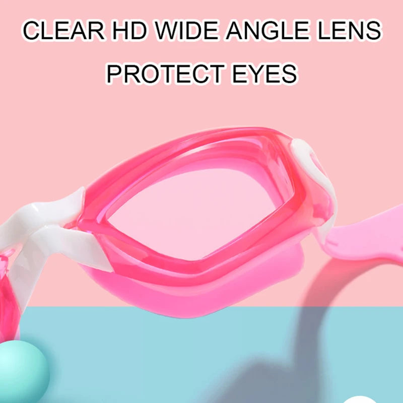 Kid Children Swim Goggles Professional Waterproof Anti Fog UV Protect HD Swimming Pool Water Sport Glasses Eyewear with Earplugs