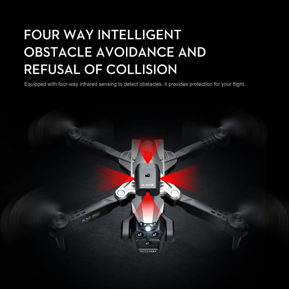 New Carbon Fiber Drone Triple HD Camera Aerial  OAS Remote Control Aircraft Optical Flow Quadcopter Kid Gifts