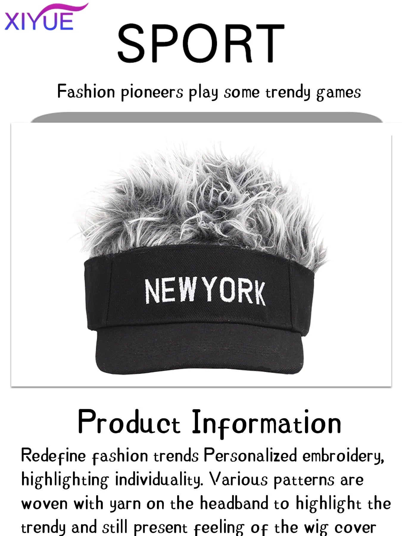 XIYUE Synthetic  Fashion Wig Hat Curved Brim Easy to Wear Comfortable Male Fake Hair Cap for Going Out