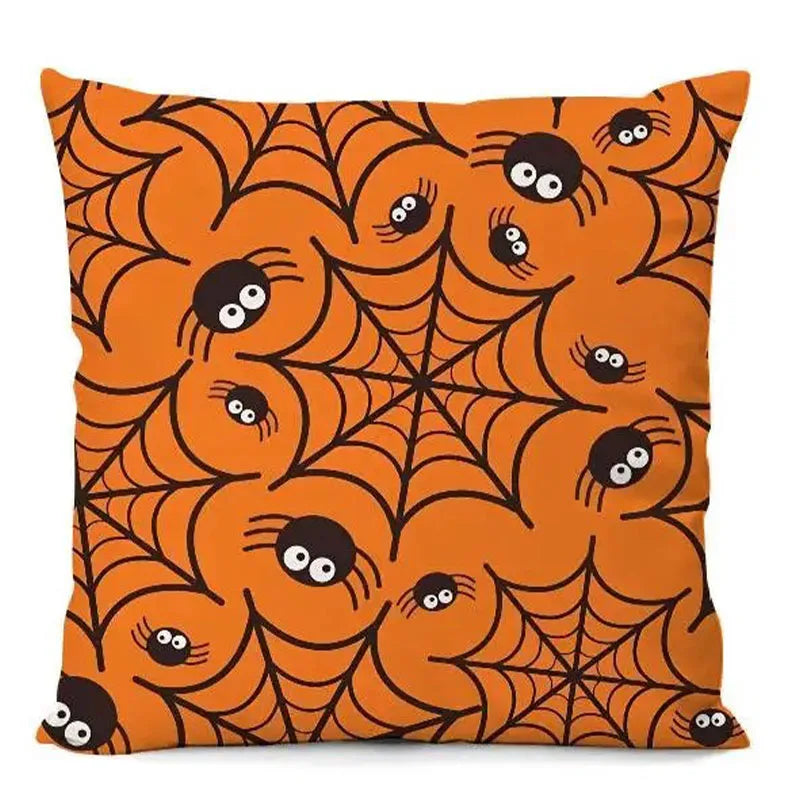Halloween Horror Spider Web Printed Cushion Cover Sofa Decoration Home Printing Cute Cushion Cover Halloween Party Decoration