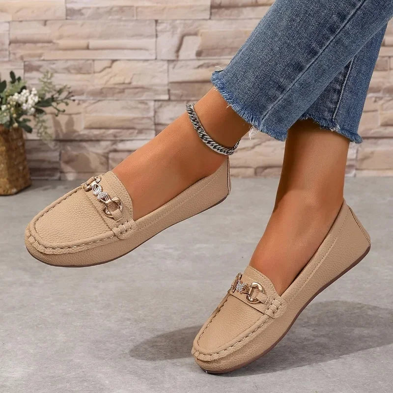 Women's Casual Slip on Mary Jane Shoes Spring Autumn New Fashion Round Toe Solid Soft Sole Flat Loafers Zapatos De Mujer