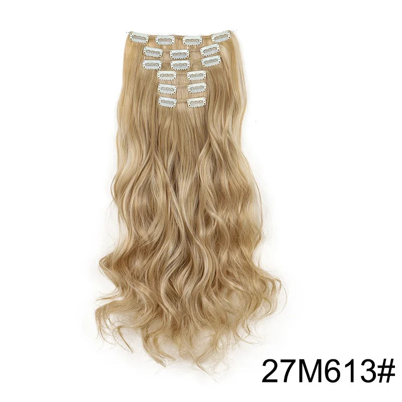 24" Long Curly Clip-In Hair Extensions – Soft, Ombre & Heat-Resistant