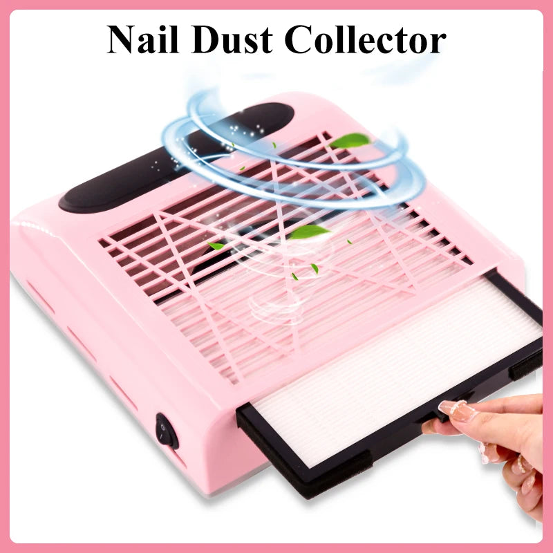 Nail Dust Collector Manicure Machine Tools Strong Power Nail Vacuum Cleaner With Remove Filter Nail Extractor Fan Nail Art Tool