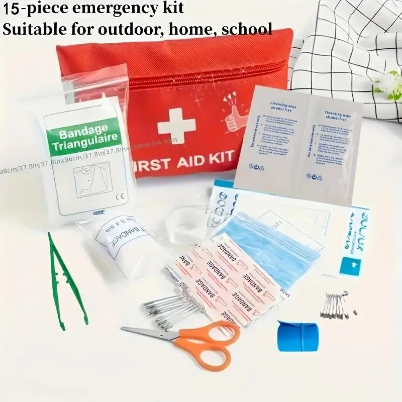 Botiquín de primeros auxilios multiusos, pequeño/grande: botiquín portátil para caza, senderismo, camping al aire libre, incluye material de emergencia