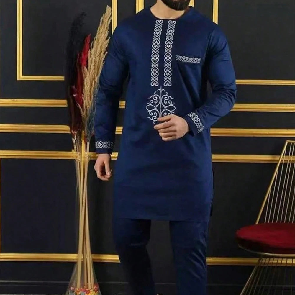 Men's traditional clothing African ethnic style men's suit 2-piece embroidered luxury suit men's casual festival wear Outfits