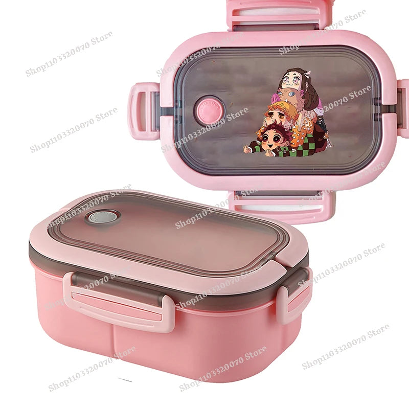 Demon Slayer Kimetsu No Yaiba Lunch Box Cartoon Anime Figures Dinner Pail Student Office Workers Large Capacity Sealed Bento Box