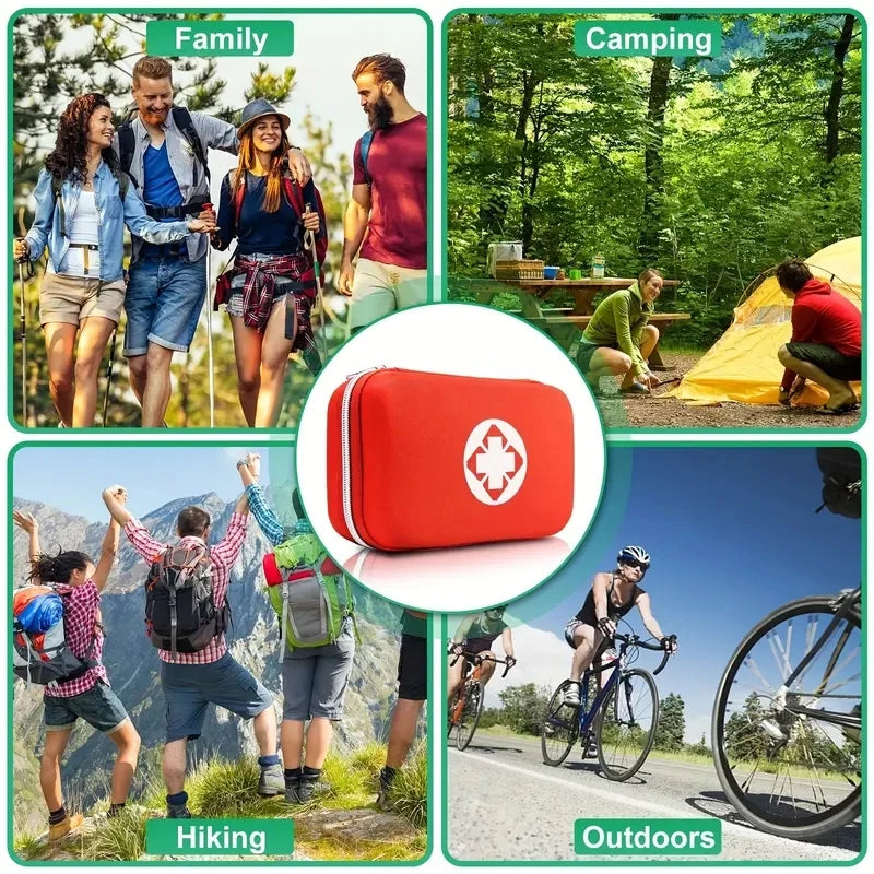 Botiquín de primeros auxilios multiusos, pequeño/grande: botiquín portátil para caza, senderismo, camping al aire libre, incluye material de emergencia