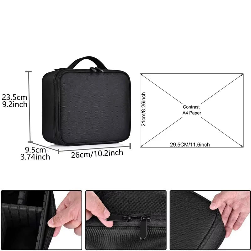 Makeup bag Train Case Makeup Cosmetic bag Organizer Portable Artist Storage Bag With Adjustable Dividers Makeup Brush Case