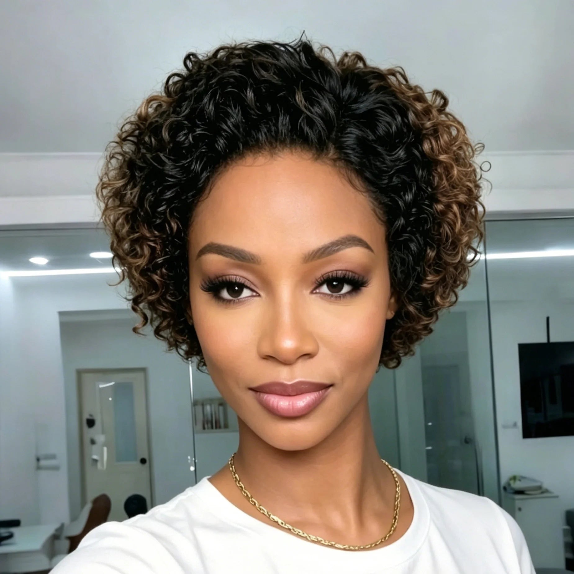 Curly Pixie Cut Wigs 13*4 Lace Front Wigs Brazilian Human Hair Natural Short Hair Style 180% Density