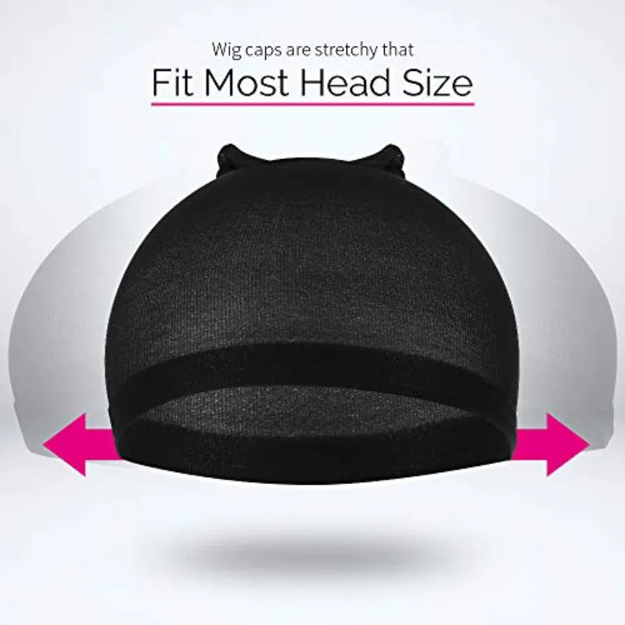 Wig Cap, s, 4 Pieces Stocking Wig Caps for Women Black
