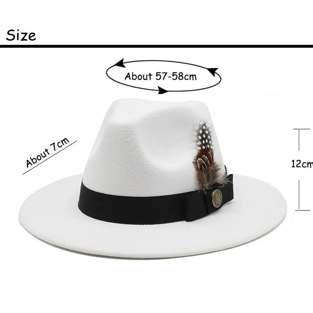 Sombrero Fedora Clásico de Plumas