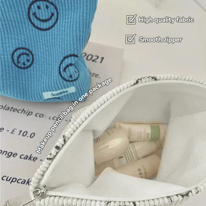 Makeup Bag Large Checkered Cosmetic Bag Capacity Travel Toiletry Bag Cute Makeup Brushes Aesthetic Accessories Storage Bag