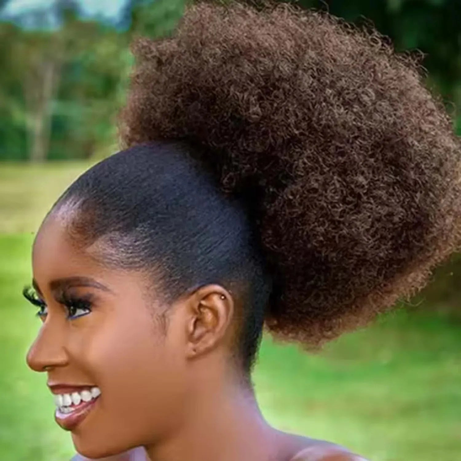 Large Afro Puff Drawstring Ponytail Short Kinky Curly Hair Bun Extension Synthetic Hairpieces Updo Hair Extensions with Clips